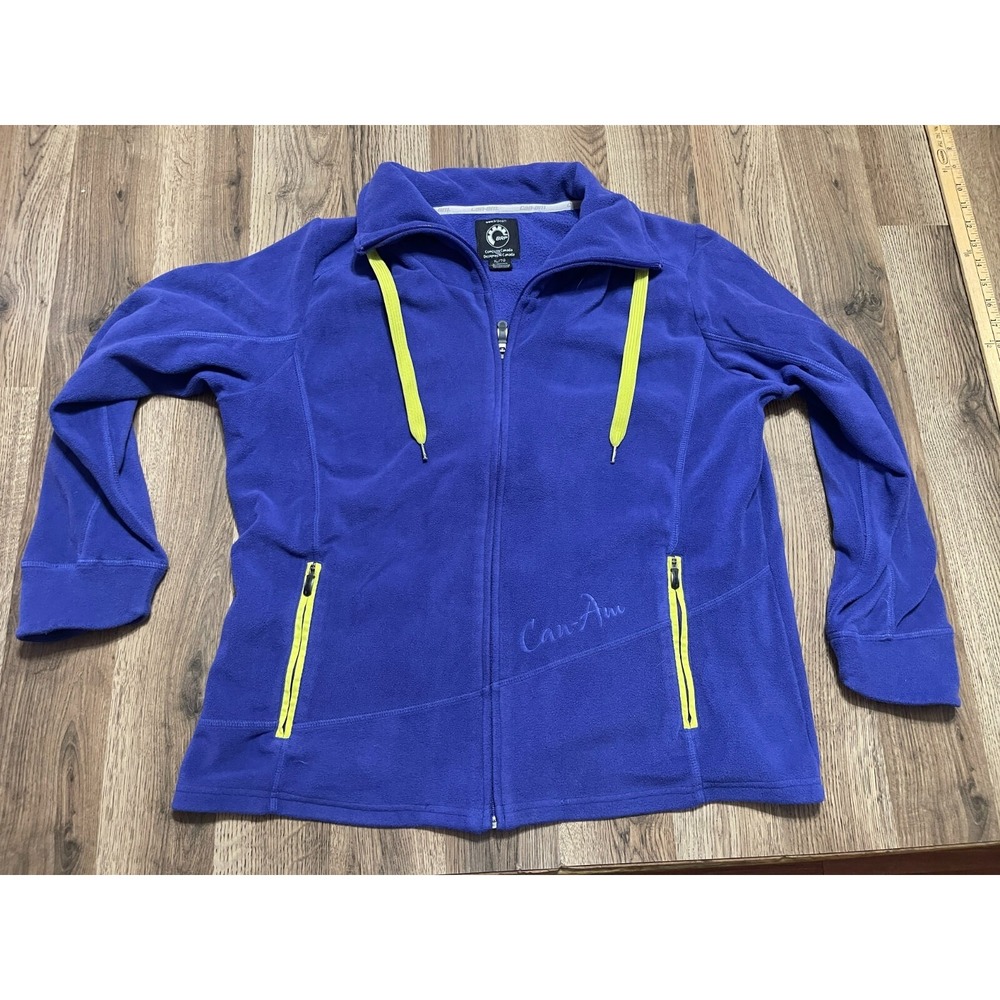 BRP Sweater, Women's Size XL, Green Purple, Full Zip, Zip Pockets, Fleece
